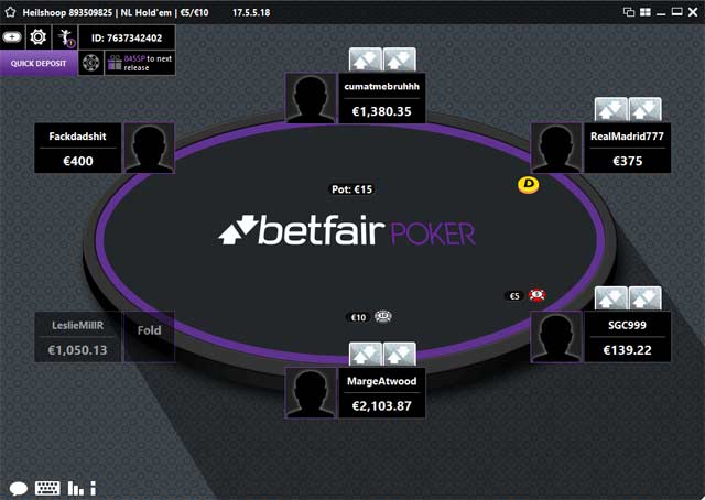 betfair poker tables